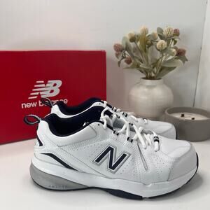 New Balance MX608V5 Leather Training Sneakers White/Blue Men's 8 2E Athleisure